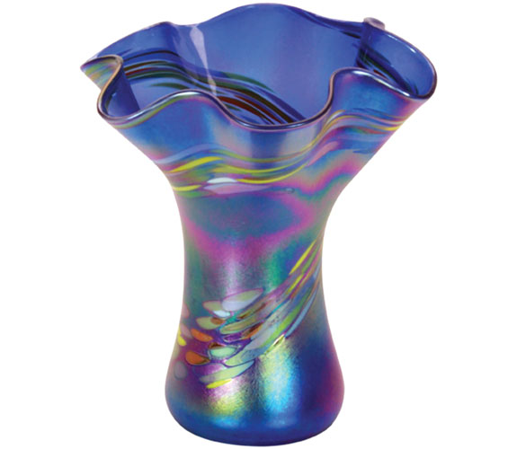 Mini Blue Rainbow Vase by Glass Eye Studio